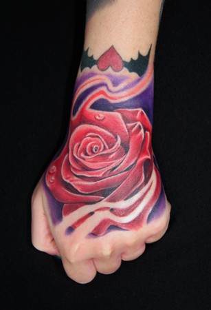 Tattoos - Rose Hand Tattoo - 45904